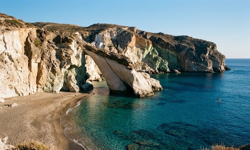 hidden beaches Milos 2026, Gerontas beach Milos,