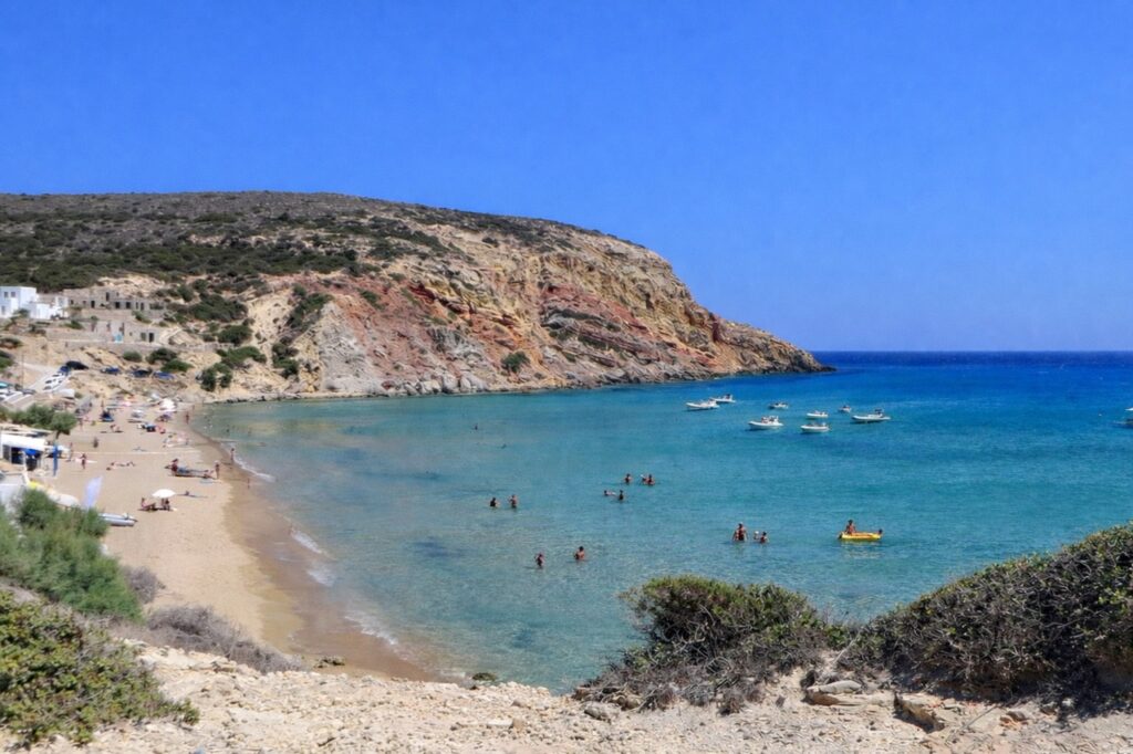 Milos beach wind protection guide